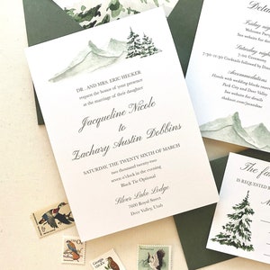 Winter Mountain Wedding Invitation suite image 7