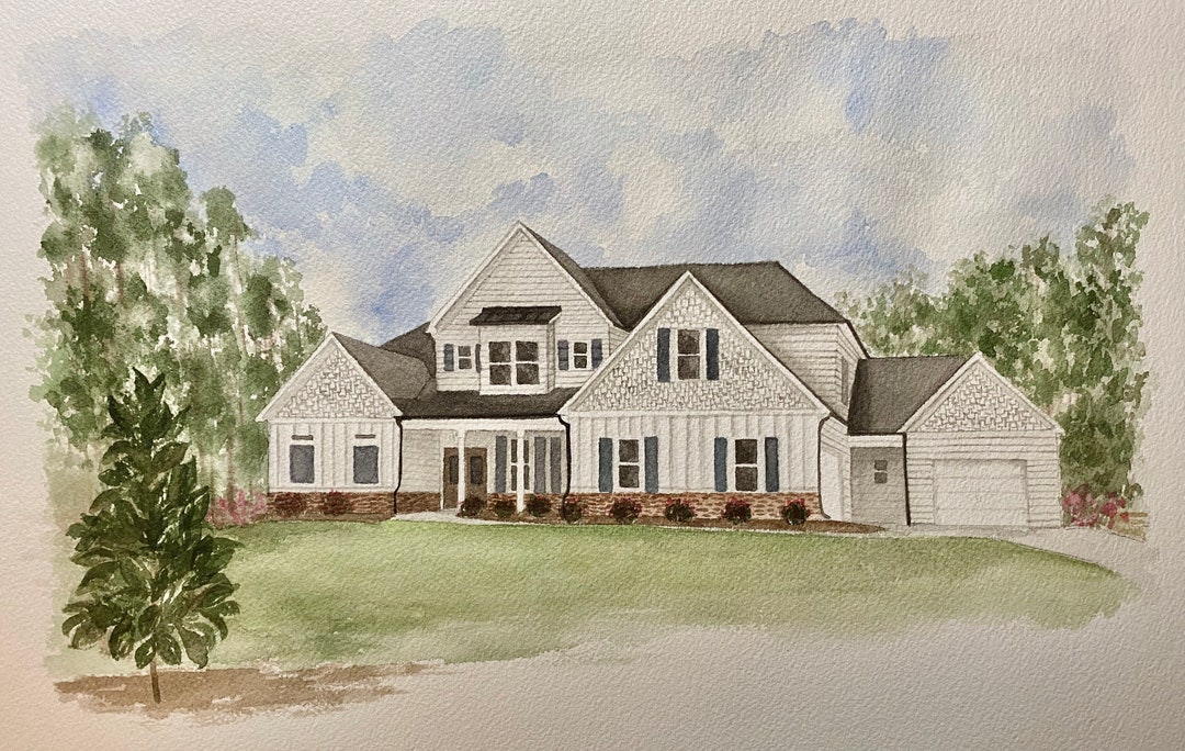 Custom Watercolor House Painting - Etsy