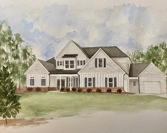 Kundenspezifische Aquarellmalerei des Hauses