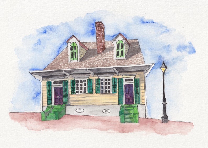 Custom House Watercolor Painting Etsy