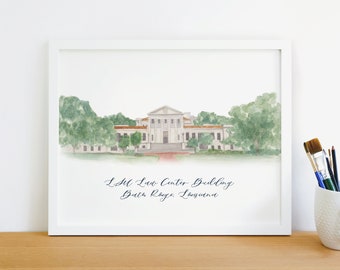 LSU Law Center Building fine art print, 8x10, grad gift, keepsake