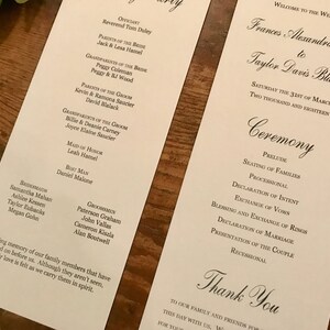 Copperplate Wedding Program Etsy