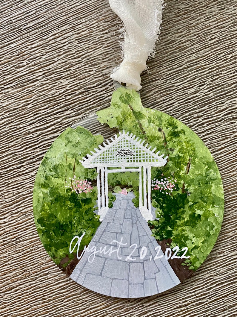 Custom Wedding Venue Painting Acrylic Ornament image 8