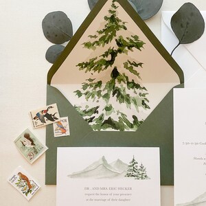 Winter Mountain Wedding Invitation suite image 5