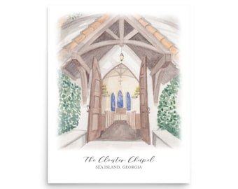 The Cloister Chapel Fine Art Print, Sea Island Wedding