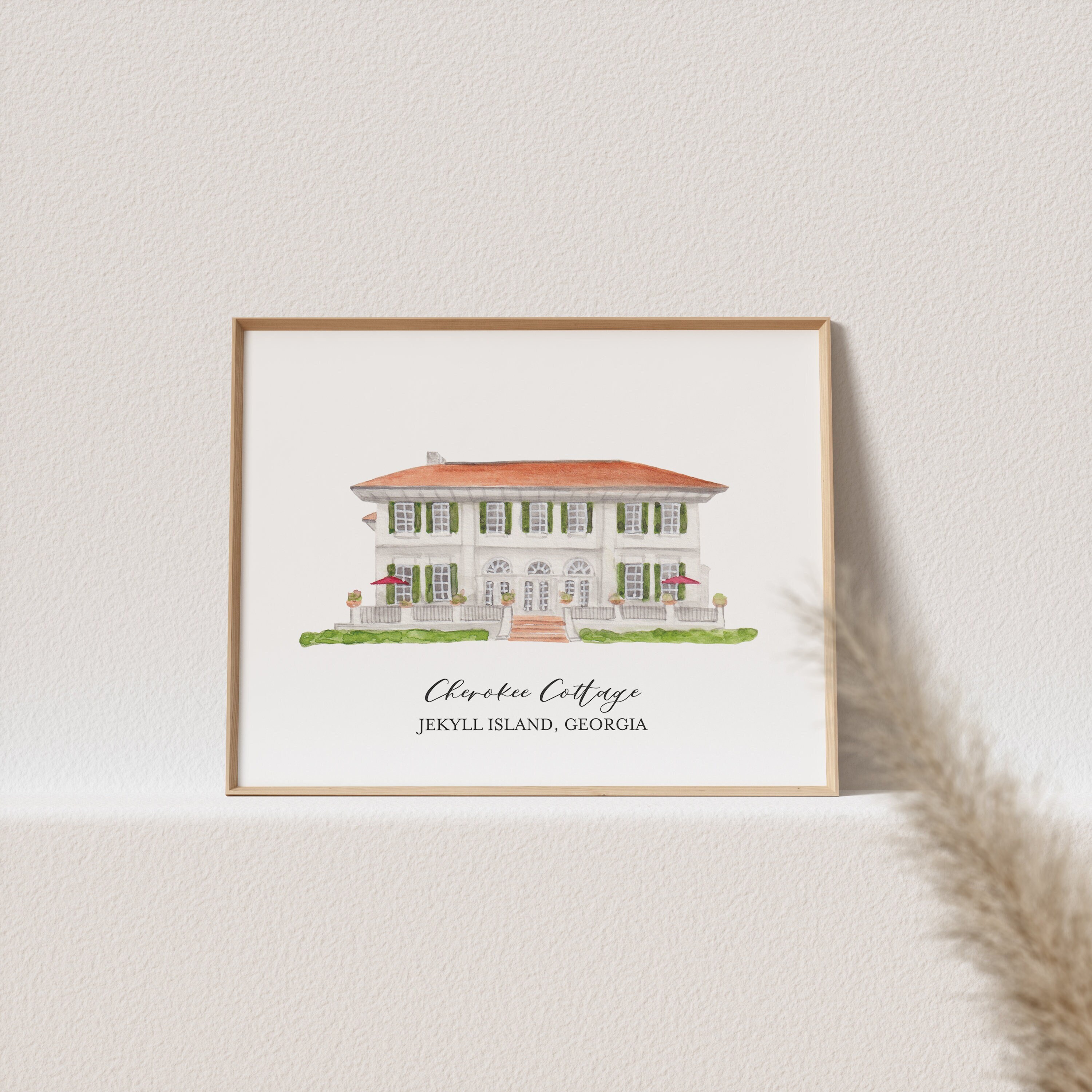 Cherokee Cottage, Jekyll Island, Georgia watercolor painting, art print, keepsake