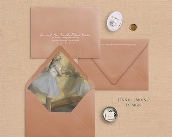 Vintage painting, Degas Dancers, Envelope Liners for Wedding Invitations
