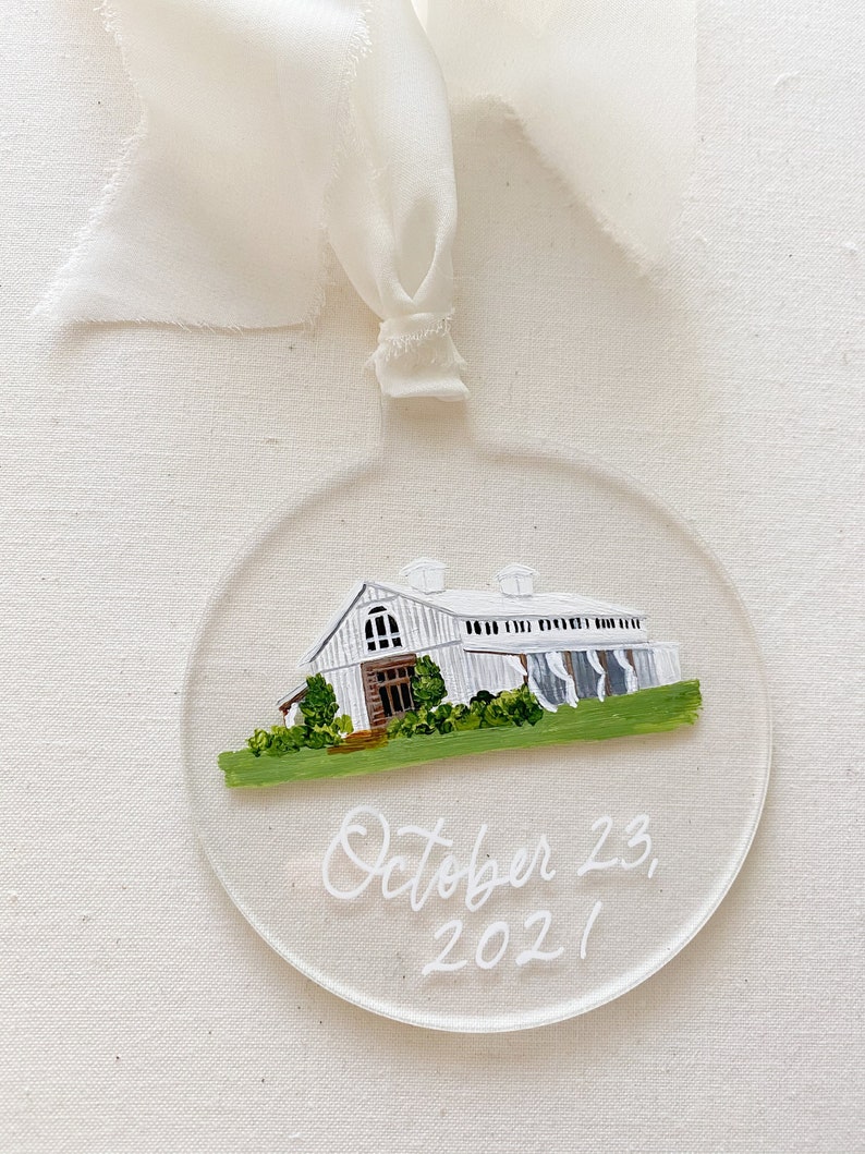 Custom Wedding Venue Painting Acrylic Ornament Circle