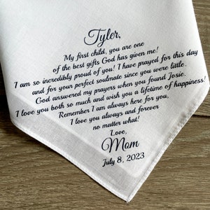 Wedding Handkerchief For Son