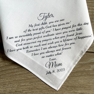 Wedding Handkerchief For Son