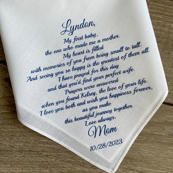 Son Wedding Day Gift Handkerchief