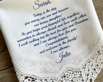 Daughter In Law For Wedding Personalized Hankie