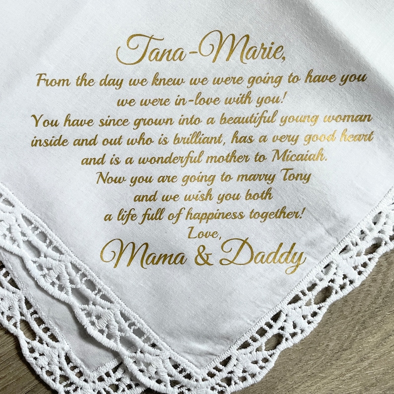 Wedding Handkerchief For Bride image 7