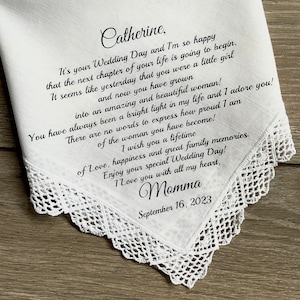 What To Give My Daughter On Her Wedding Day? - Personalized Handkerchief