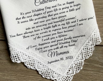 What To Give My Daughter On Her Wedding Day? - Personalized Handkerchief