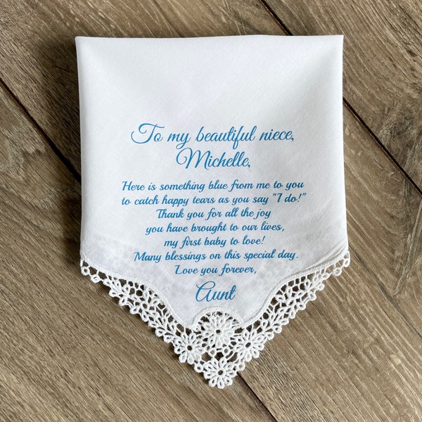 Niece Wedding Gifts From Aunt Bride Handkerchief From Aunt