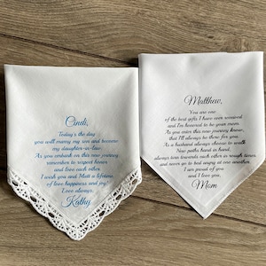 handkerchiefs for son and daughter in law from mom