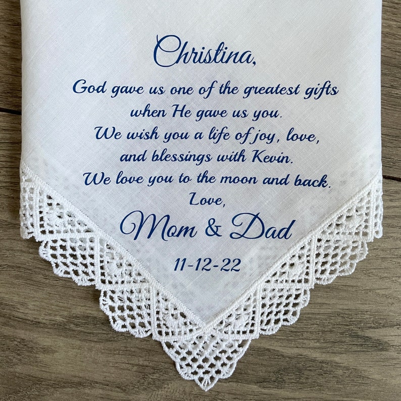 Wedding Handkerchief For Bride image 2