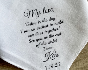 Groom Hadkerchief From Bride On Wedding Day Customizable