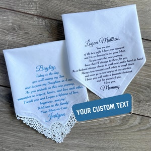 Wedding Handkerchiefs For Son And Daughter In Law