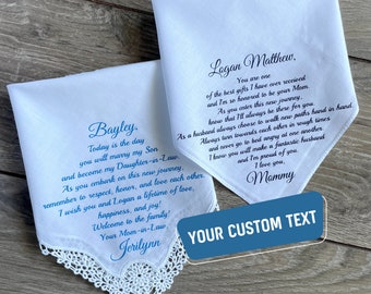 Wedding Handkerchiefs For Son And Daughter In Law