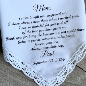 Mother Of The Groom Handkerchief From Son