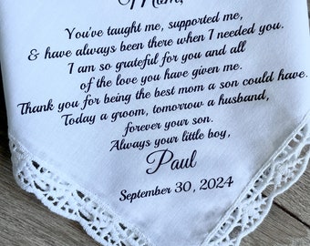 Mother Of The Groom Handkerchief From Son