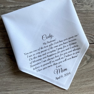 For son wedding handkerchief