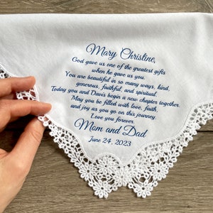 Blue Handkerchief From Parents To Bride