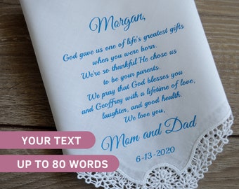 Wedding Gift For Daughter The Bride Handkerchief From Parents