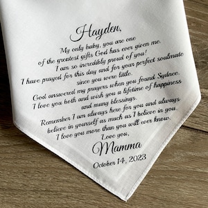 wedding handkerchief for son