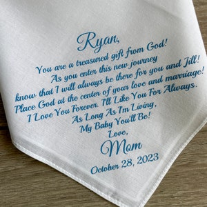 wedding hanky for son