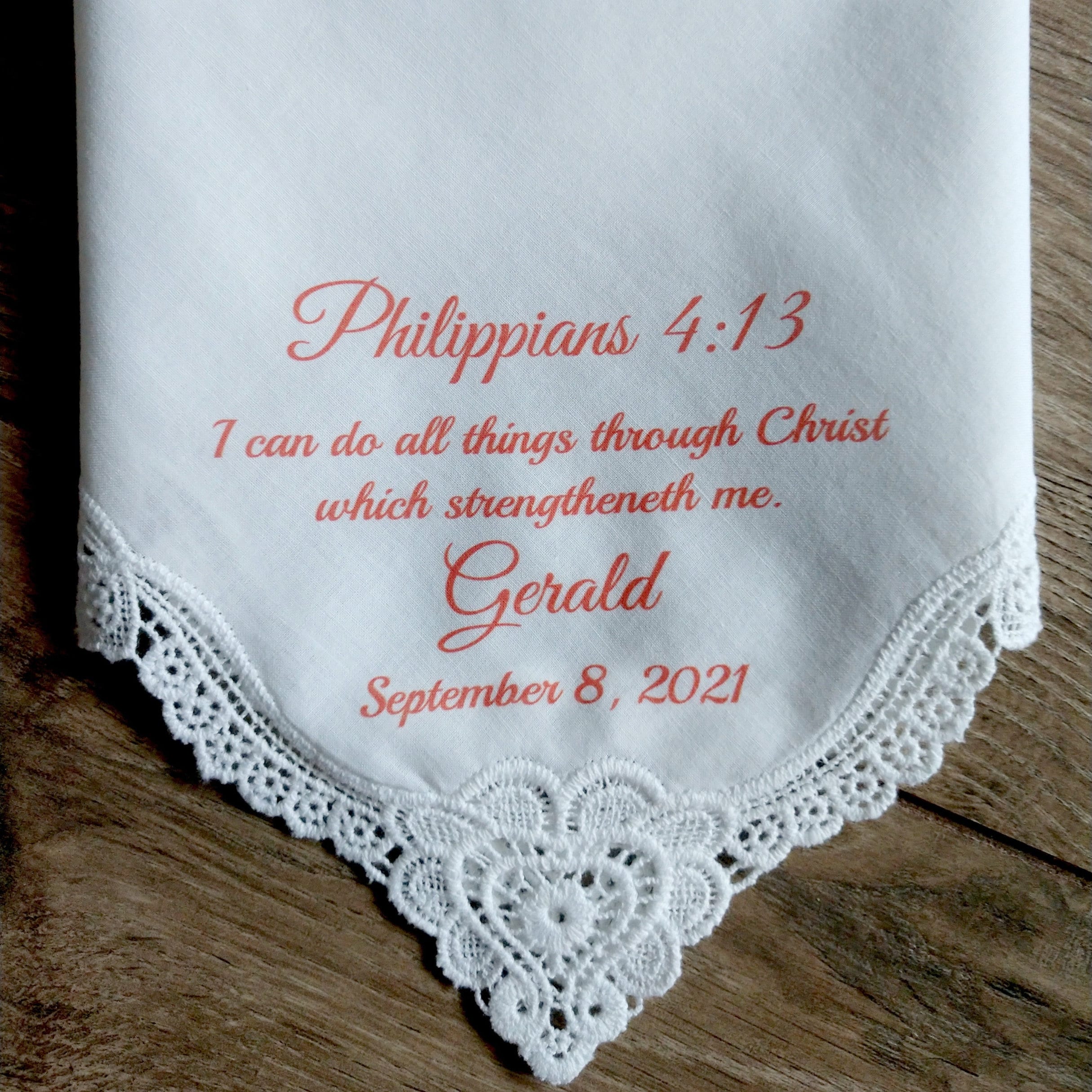 Christian Gifts for Women Custom Bible Verse Personalized Handkerchief ...