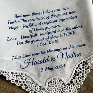 Marriage Bible Verse Christian Wedding Handkerchief Faith Hope Love Christian Bible Verse 1 Corinthians 13