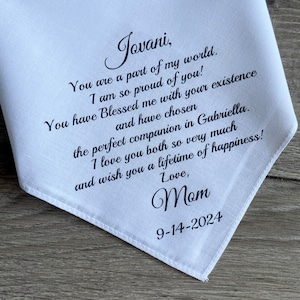 Handkerchief For Son On Wedding Day