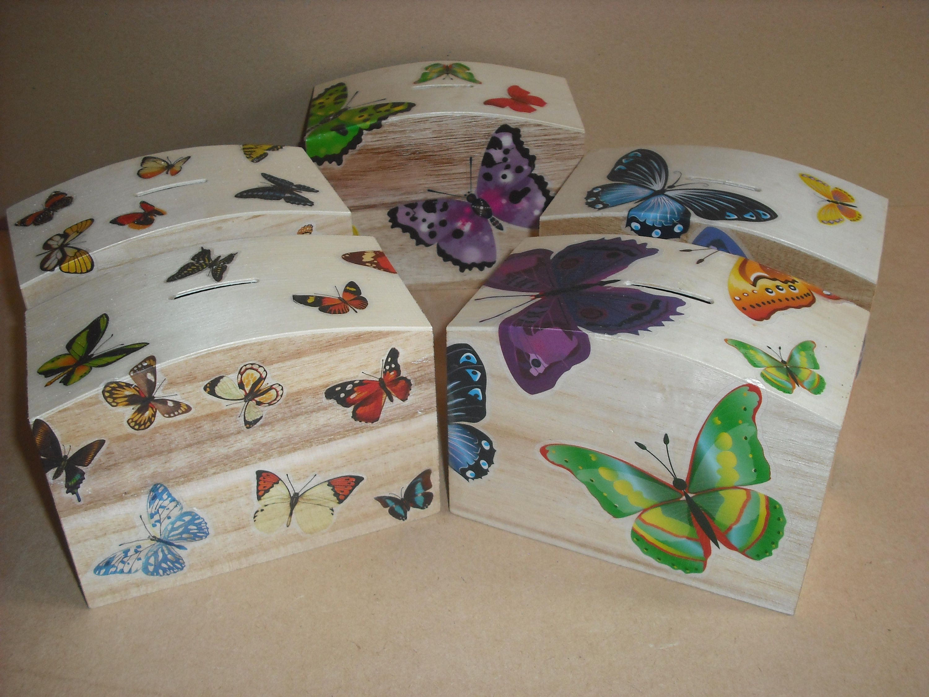 Butterfly Money Box Vivid Bright & Colourful medium sized Etsy