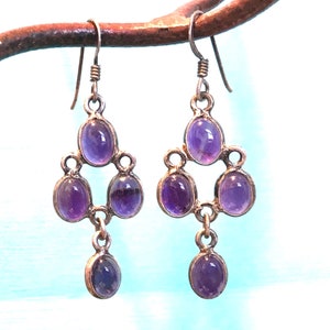 Natural Amethyst Earring, Sterling Silver Earring , Amethyst Earring , Gemstone Earring ,Dangle Earrings , Purple Amethyst Stone...