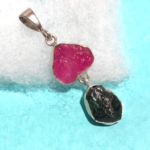 Pendant , Raw Ruby pendant,Sterling Silver pendant,Red Handmade pendant,pendant,Ethnic pendant