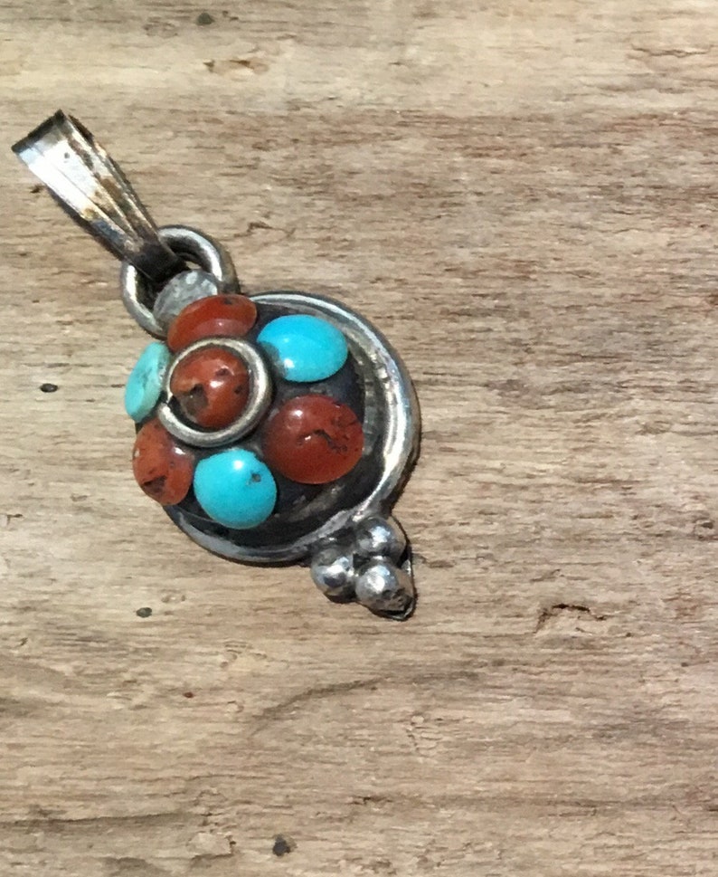 Vintage Pendant,Turquoise Pendant,Sterling Silver Pendant,Handmade Pendant,Turquoise Stone,Vintage Pendant,