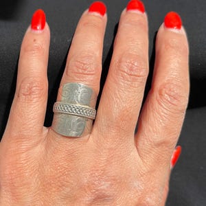 Bohemian Sterling Silver Ring - Tribal Ethnic Band, Size 7