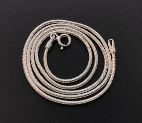 Sterling Silver Snake Chain Necklace: 18 Inch, 1.4mm - Etsy