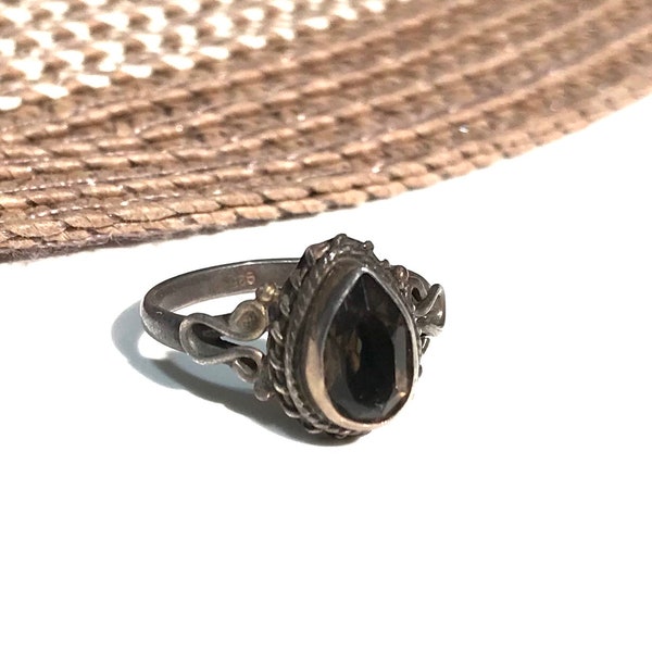 Smoky Quartz Ring, Size 6.5..Sterling Silver Ring, Birthstone, Gift idea, Brown Quartz , Faceted   Oval  Gemstone
