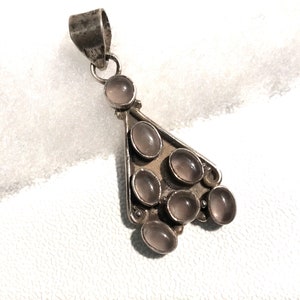 Rose Quartz Pendant,Vintage Pendant,Sterling Silver Pendant,Pendant,Rose Quartz Stone,Handmade Vintage Pendant
