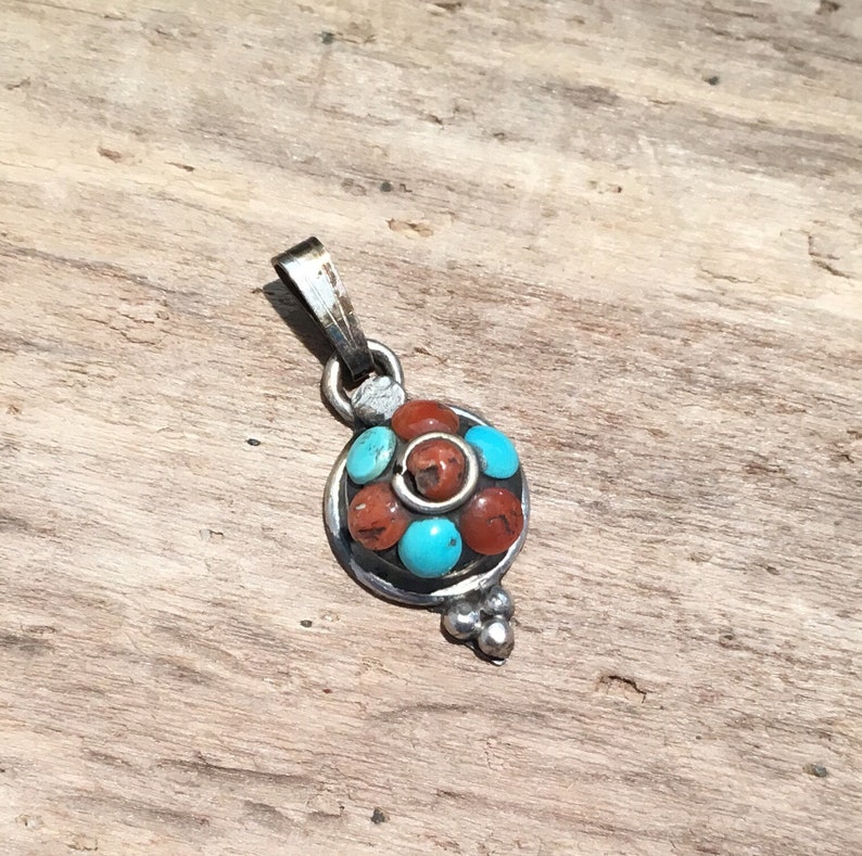 Vintage Pendant,Turquoise Pendant,Sterling Silver Pendant,Handmade Pendant,Turquoise Stone,Vintage Pendant,