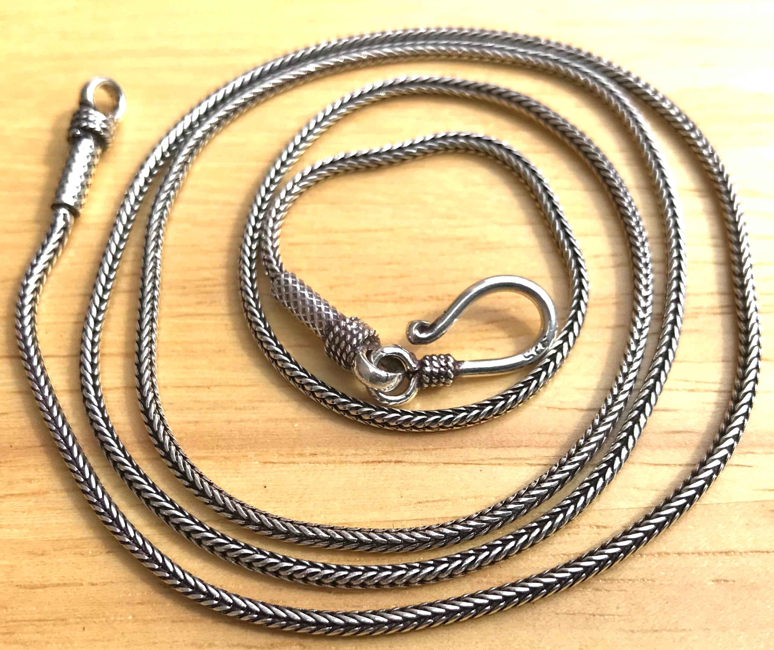 アクセサリー vintage silver 925 snake chain 925 Solid Round Sterling Silver Snake Chain Necklace