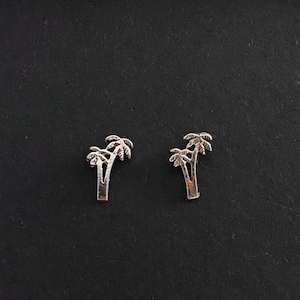 Sterling Silver Palm Tree Stud Earrings: Tropical Jewelry