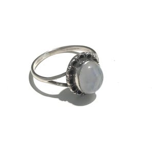 Anello Donna Argento 925 Con Pietra Lunare Ovale, Corniola, Onice E Lapislazzuli - Fatto A Mano - Taglia 23