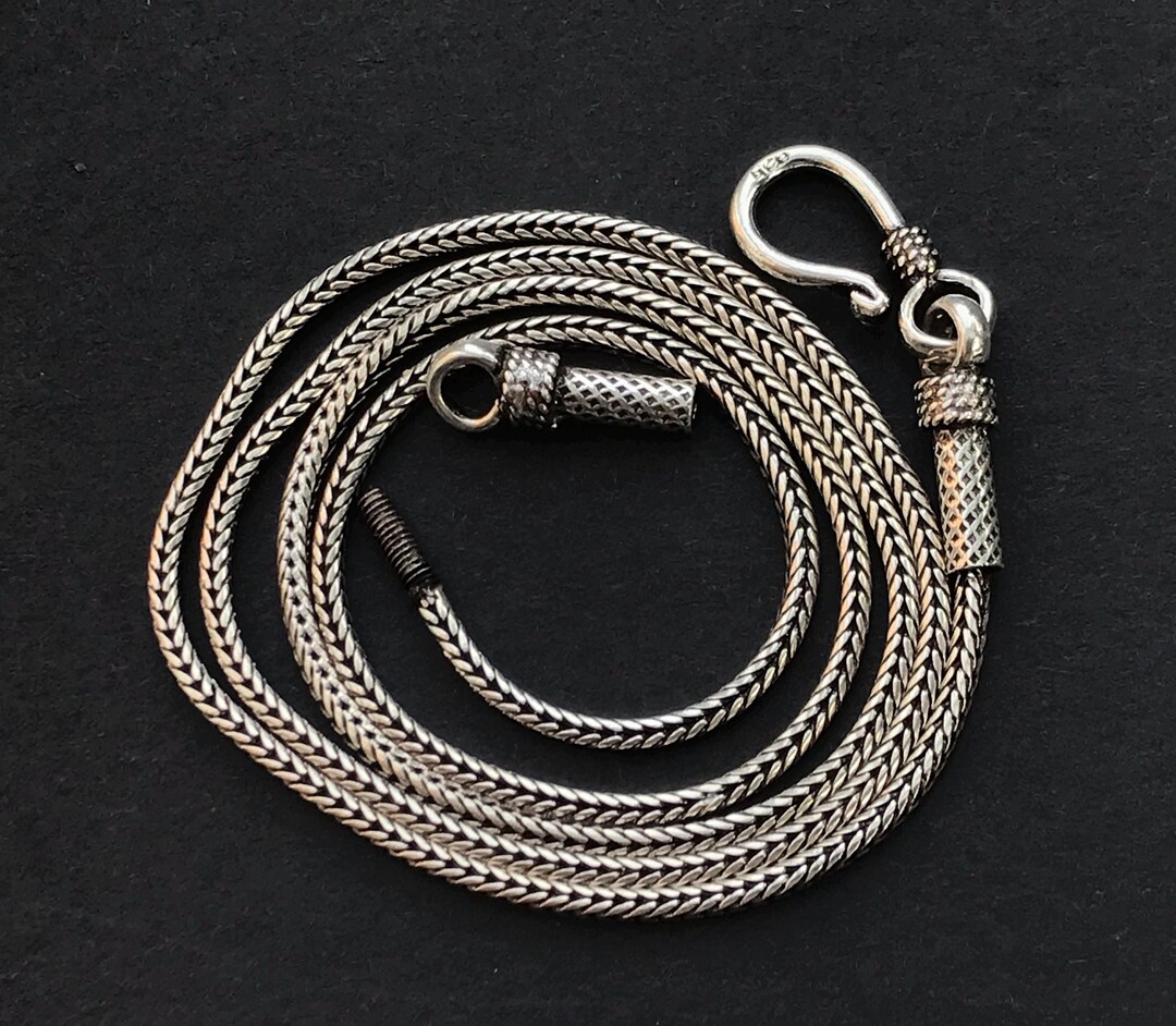 Oxidized Sterling Silver Snake Chain: 26