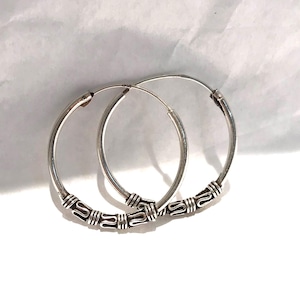 Sterling Silver Hoop Earrings: Handmade Everyday Hoops (3cm)