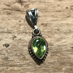 Peridot Pendant , Sterling Silver Pendant , August Birthstone , semi precious stone,